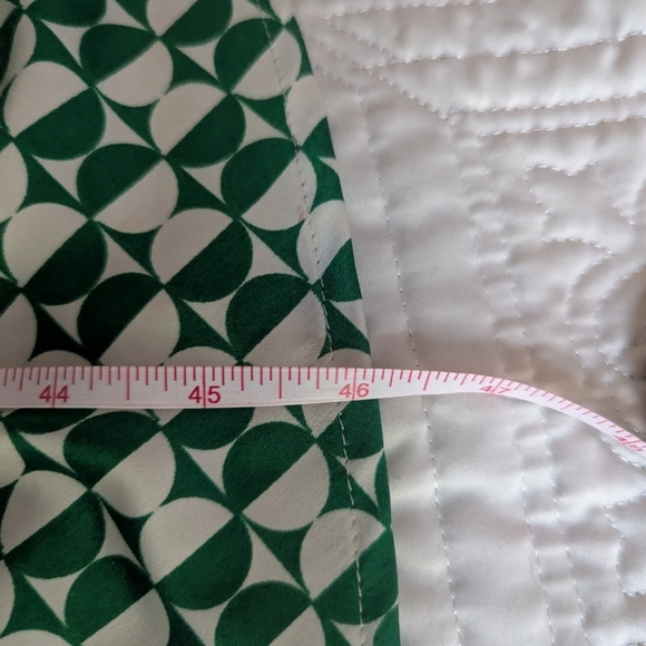 AVA & VIV Green White Geometric Design Feminine Casual Midi Dress Size 1X - Picture 9 of 12
